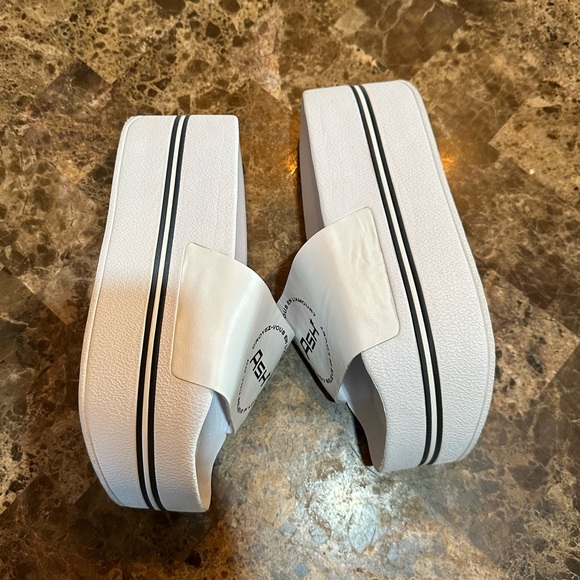 ASH Spot Bis Chunky Soled Platform Slides Sandals White/Black Size 38/8 Modesens - Picture 6 of 11